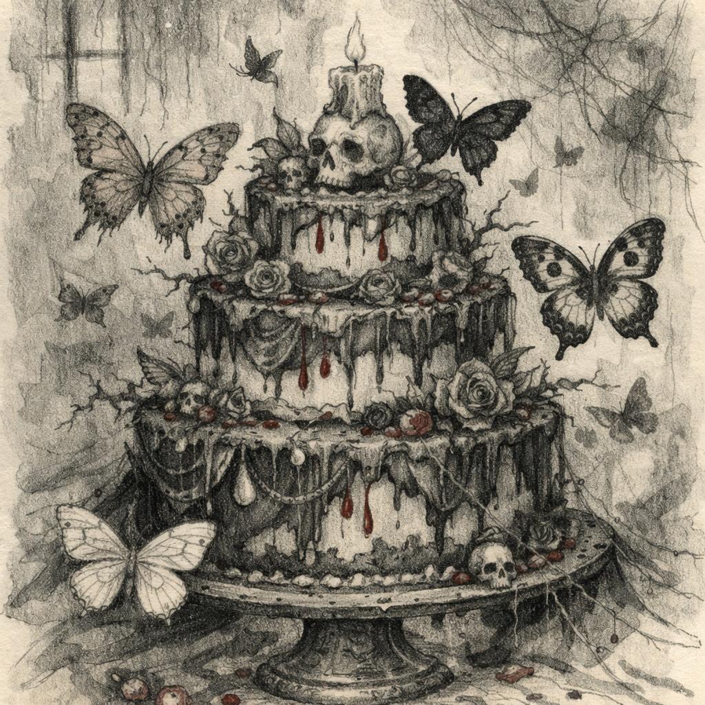 Butterflies, and a cake Blank Meme Template