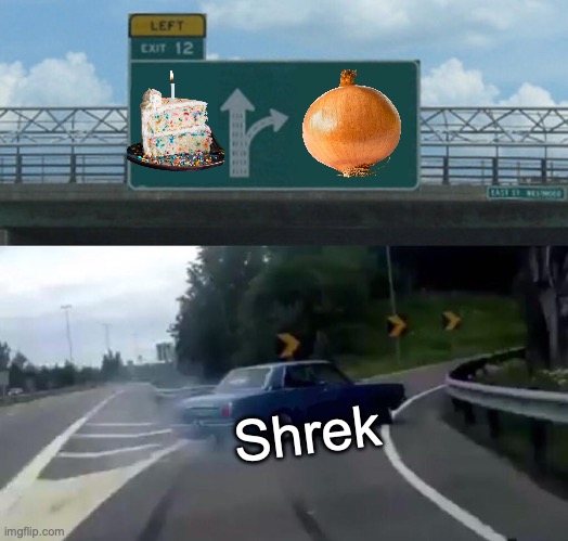 Left Exit 12 Off Ramp Meme | Shrek | image tagged in memes,left exit 12 off ramp | made w/ Imgflip meme maker