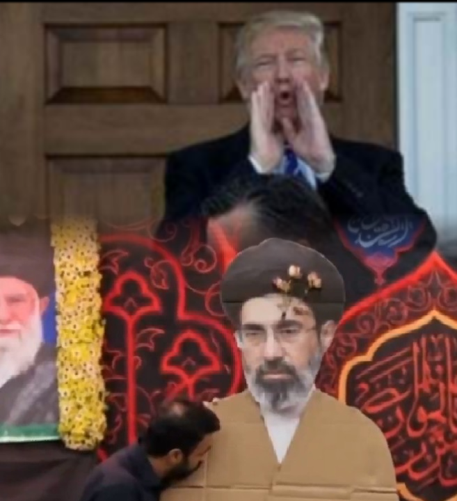 Trump and cardboard ayatollah Blank Meme Template