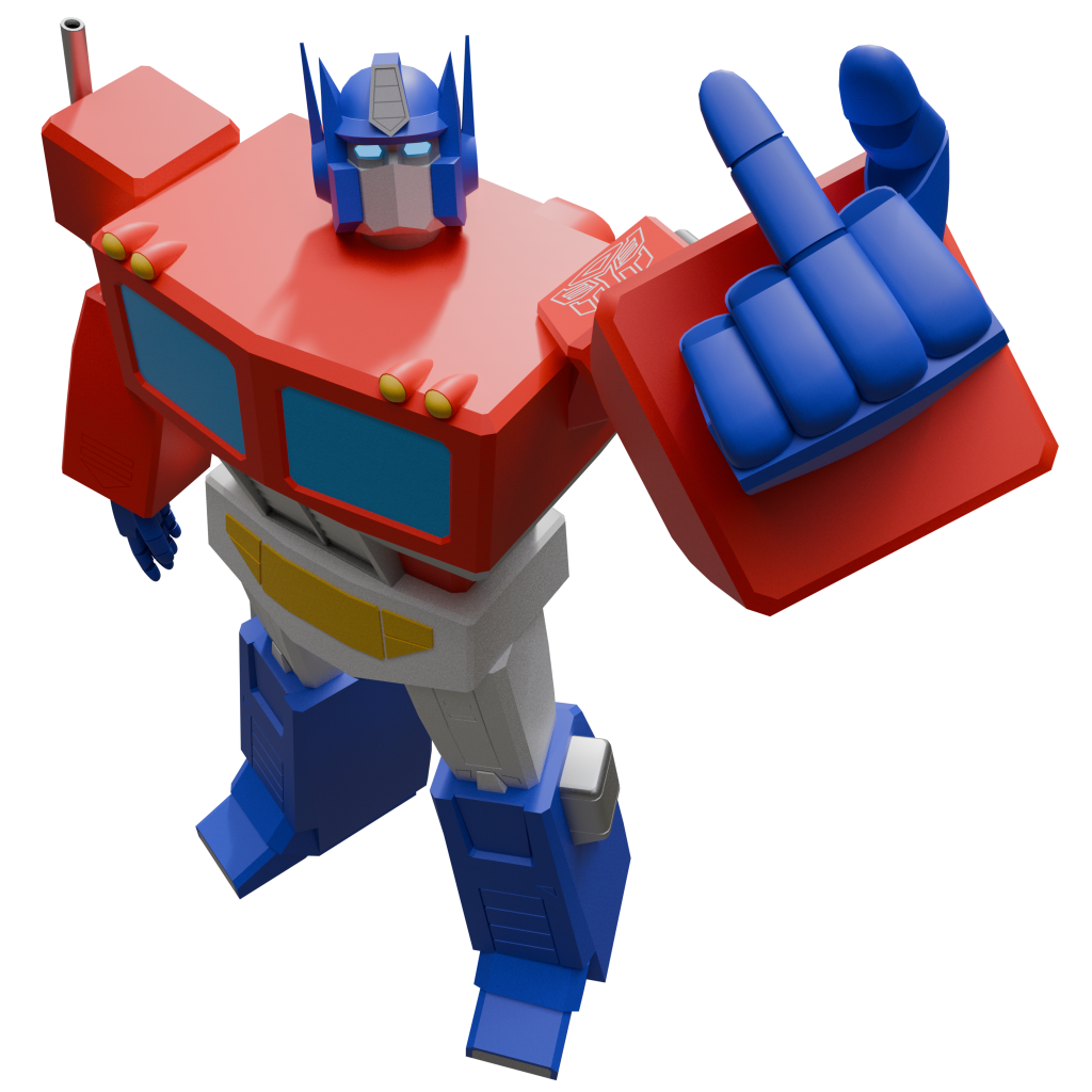 G1 Optimus Prime Flipping You Off Blank Meme Template