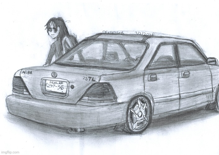 I smol sketch I did with one of my newer ocs (I've also made a survey on character design if anyone's interested in taking it) | image tagged in random,cars,sketch,oc,drawing | made w/ Imgflip meme maker