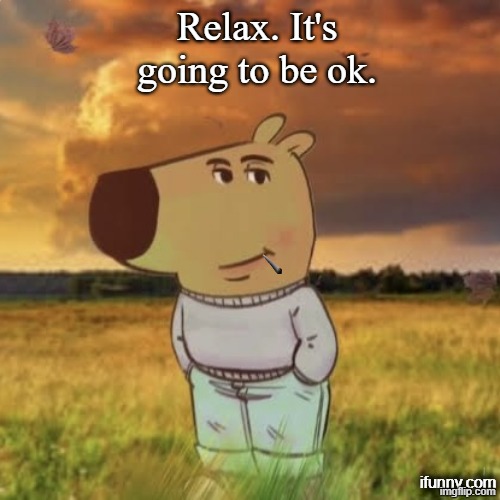 Chill guy | Relax. It's going to be ok. ifunny.com | image tagged in chill guy | made w/ Imgflip meme maker