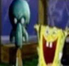 Angry squidward, happy spongebob Blank Meme Template
