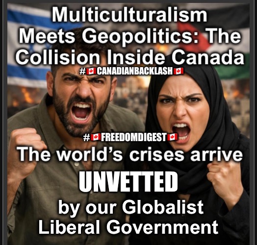 Unvetted Immigration | #🇨🇦CANADIANBACKLASH🇨🇦; #🇨🇦FREEDOMDIGEST🇨🇦; UNVETTED; by our Globalist Liberal Government | made w/ Imgflip meme maker