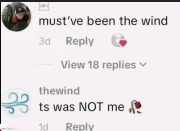 mustve been the wind | image tagged in funny memes | made w/ Imgflip meme maker