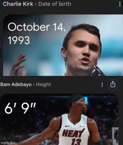 is this a coincidence? | image tagged in bam,kobe bryant,charlie kirk,funny,6'9,october 9th | made w/ Imgflip meme maker