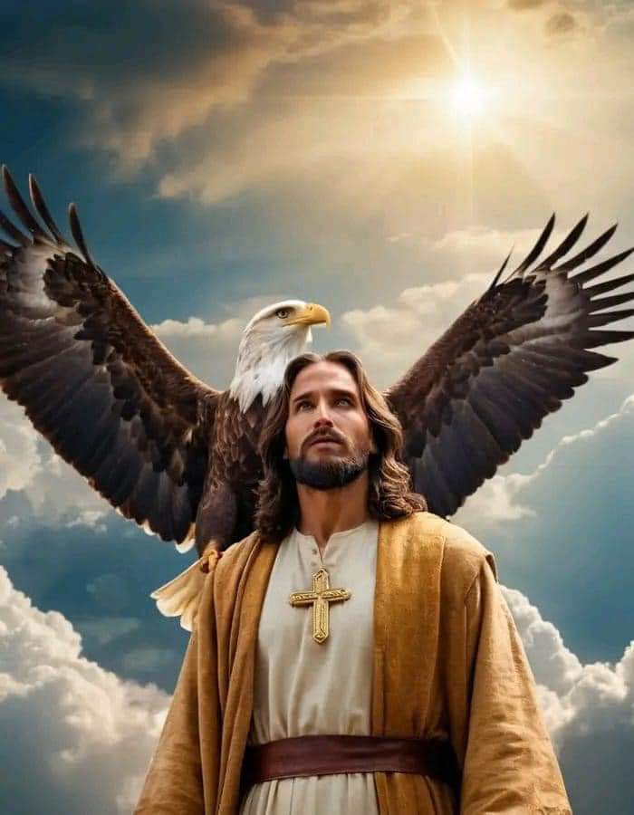 Jesus and Eagle Blank Meme Template