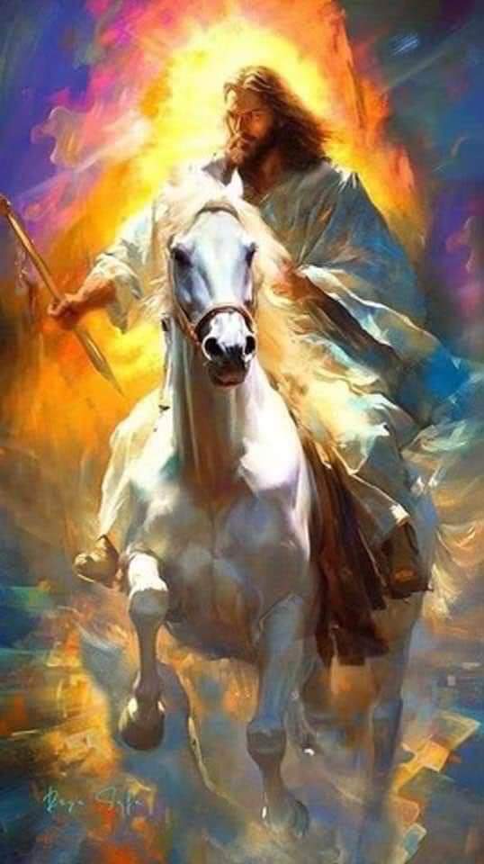 Jesus riding horse Blank Meme Template