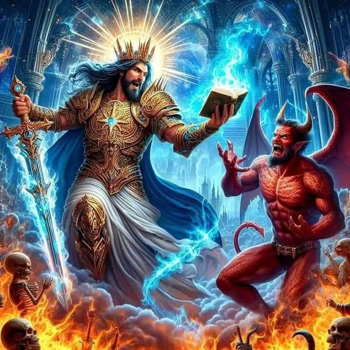 Jesus vs Satan Blank Meme Template