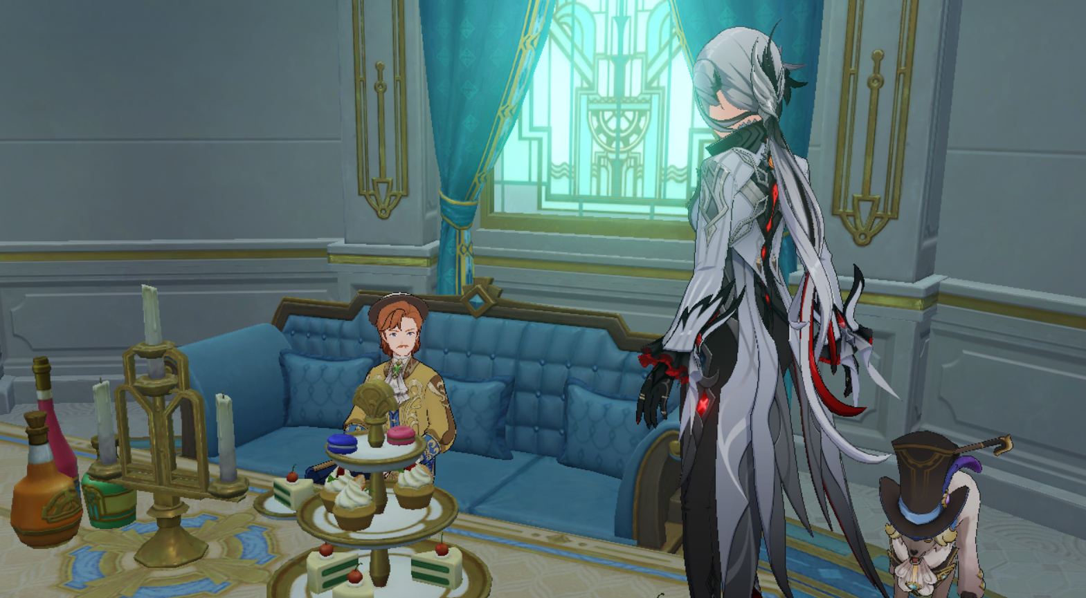 Arlecchino on the table Blank Meme Template