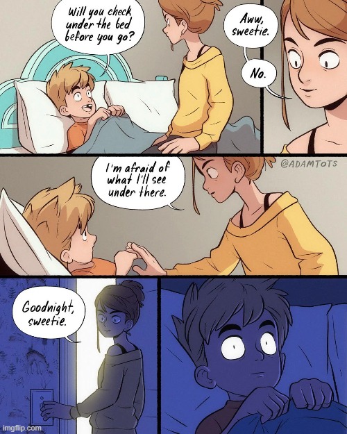 image tagged in mom,bed,check,checking,afraid,uh oh | made w/ Imgflip meme maker