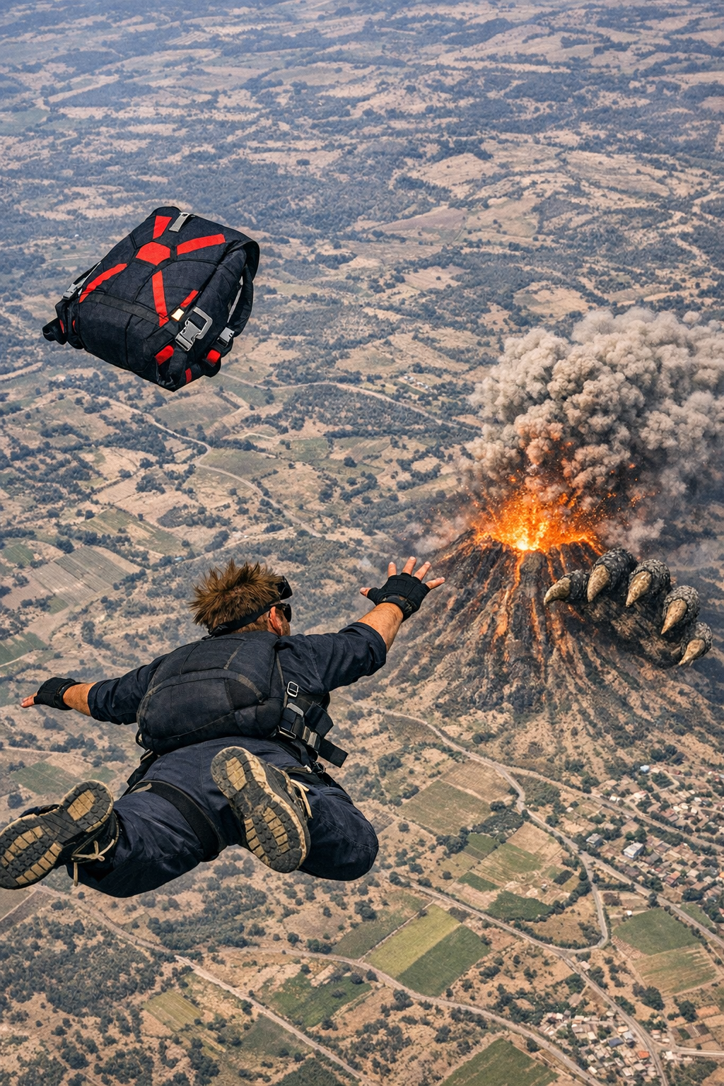 Man skydiving (AI GENERATED) Blank Meme Template