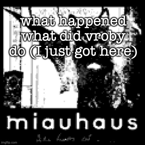 Miauhaus | what happened what did vroby do (I just got here) | image tagged in miauhaus | made w/ Imgflip meme maker