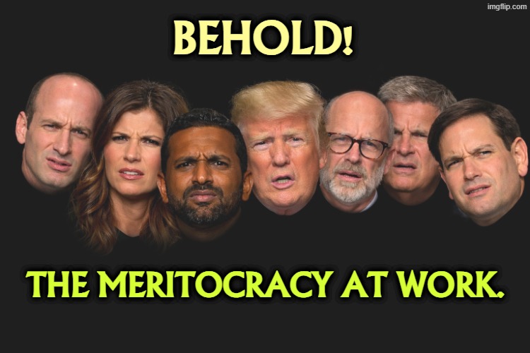 This is what DEI hires really look like. | BEHOLD! THE MERITOCRACY AT WORK. | image tagged in trump,white supremacy,meritocracy,idiots | made w/ Imgflip meme maker