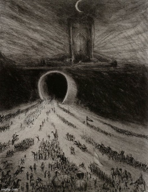 The Way to Hell by Alfred Kubin | image tagged in rmk,alfred kubin,art | made w/ Imgflip meme maker