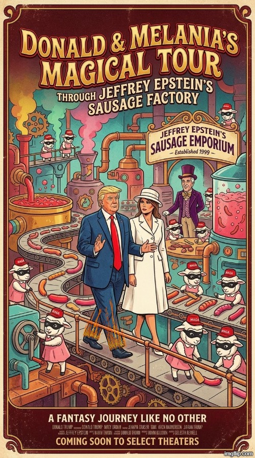 DONALD AND MELANIA'S MAGICAL TOUR | image tagged in trump,jeffrey epstein,epstein,melania trump,wonka,condescending wonka | made w/ Imgflip meme maker