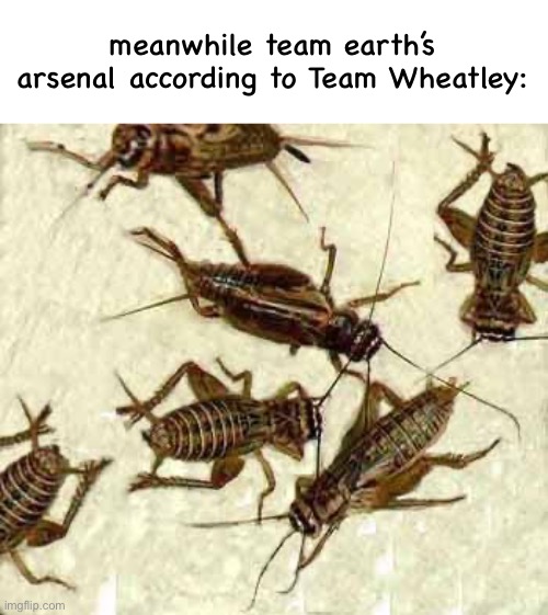 Crickets | meanwhile team earth’s arsenal according to Team Wheatley: | image tagged in crickets | made w/ Imgflip meme maker