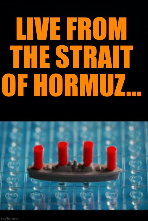 BREAKING NEWS! | LIVE FROM THE STRAIT OF HORMUZ… | image tagged in live from the strait of hormuz | made w/ Imgflip meme maker