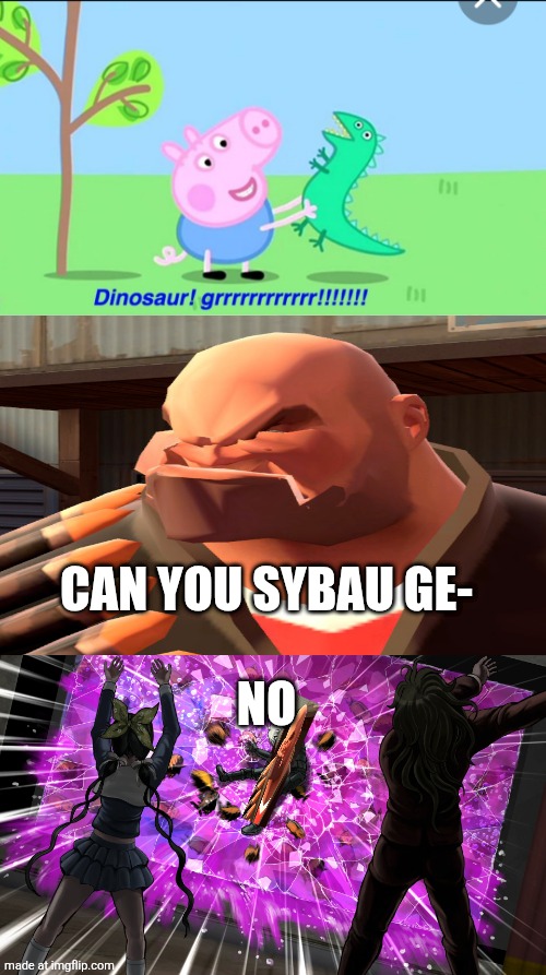 Zfm used my temp for random crap so I ruined his meme | CAN YOU SYBAU GE-; NO | image tagged in ruin this meme | made w/ Imgflip meme maker