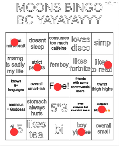why are all of moons' bingos so difficult | image tagged in moons bingo | made w/ Imgflip meme maker