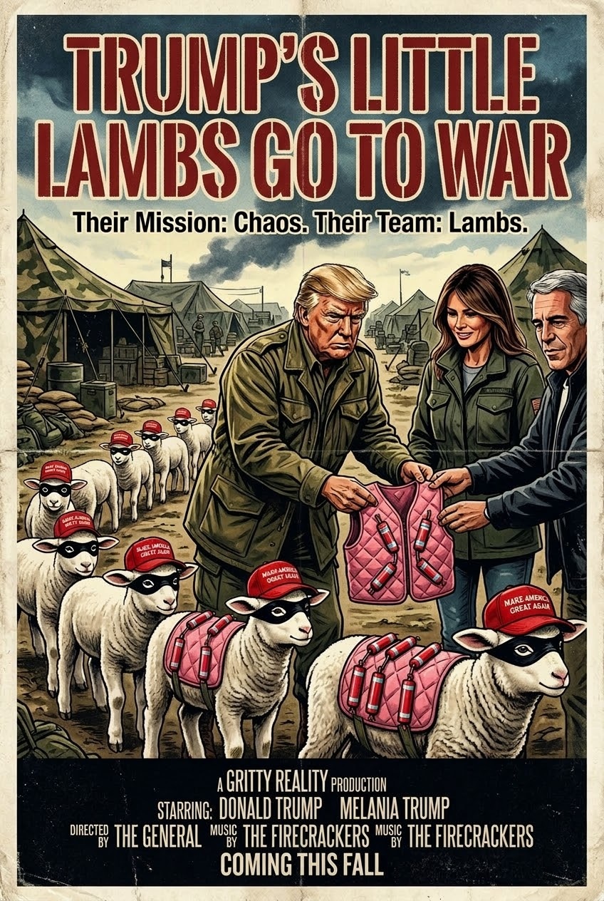 TRUMP'S LITTLE LAMBS GO TO WAR Blank Meme Template