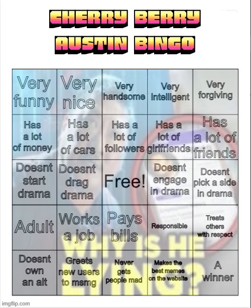 ts so ass | image tagged in cherry berry austin bingo | made w/ Imgflip meme maker