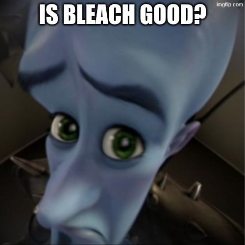 lol | IS BLEACH GOOD? | image tagged in megamind peeking | made w/ Imgflip meme maker