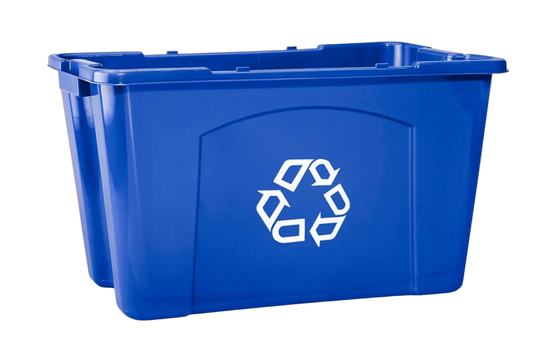 Blue Recycling Bin Blank Meme Template