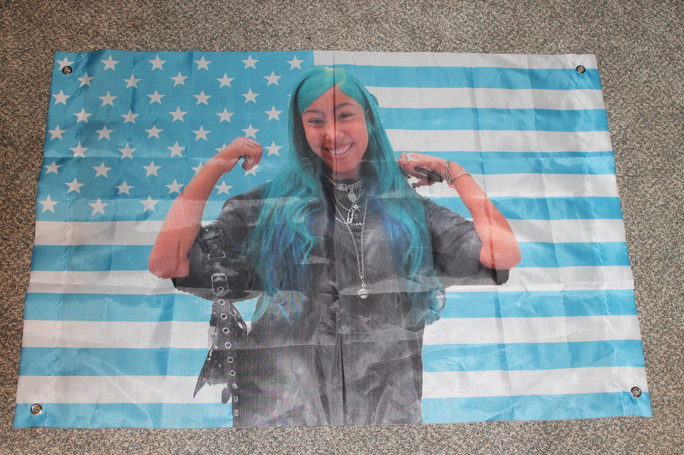 North West Blue U.S.A Flag Blank Meme Template