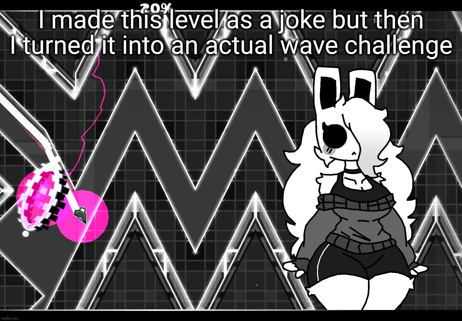 I made this level as a joke but then I turned it into an actual wave challenge | made w/ Imgflip meme maker