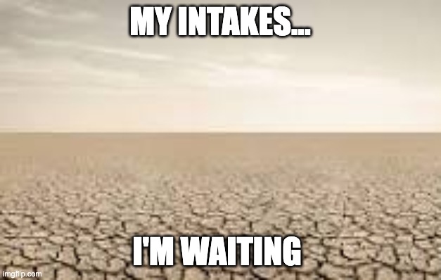 Dry Desert | MY INTAKES... I'M WAITING | image tagged in dry desert | made w/ Imgflip meme maker
