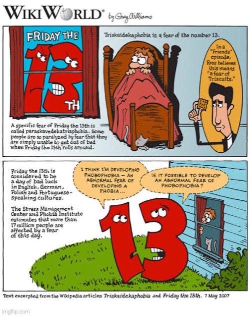 The fear of Friday the 13th, the date | image tagged in comics,wiki world,friday the 13th,fear,abnormal | made w/ Imgflip meme maker