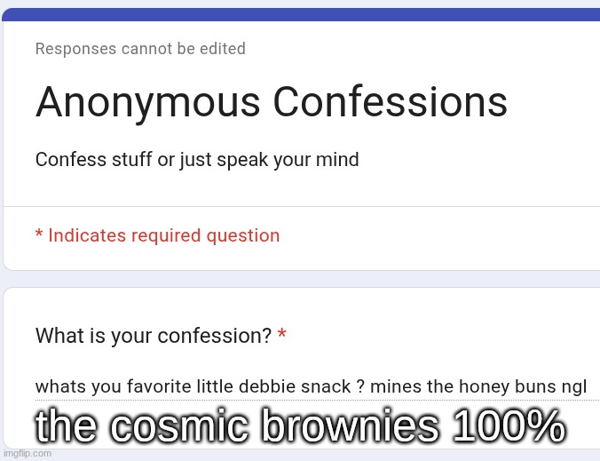 the cosmic brownies 100% | made w/ Imgflip meme maker