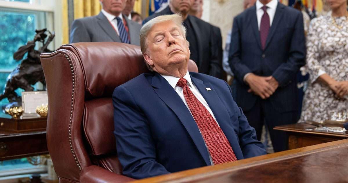Trump sleeping Blank Meme Template