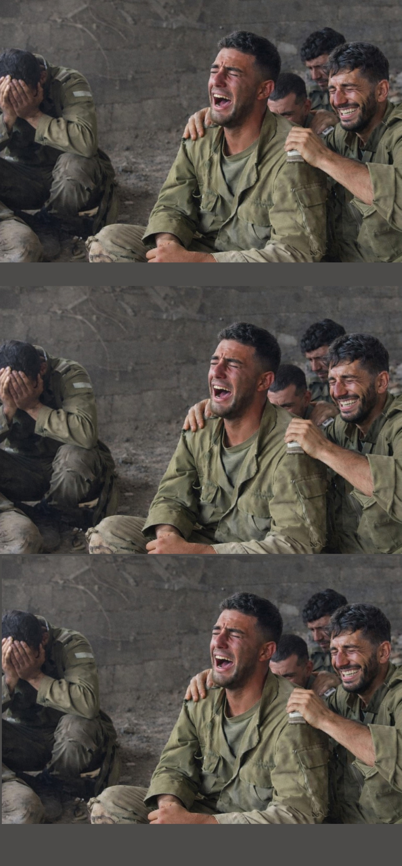 IDF Crying in shelter Blank Meme Template