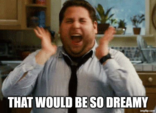 Jonah Hill Excited | THAT WOULD BE SO DREAMY | image tagged in jonah hill excited | made w/ Imgflip meme maker