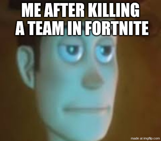 meme | ME AFTER KILLING  A TEAM IN FORTNITE | image tagged in disappointed woody | made w/ Imgflip meme maker