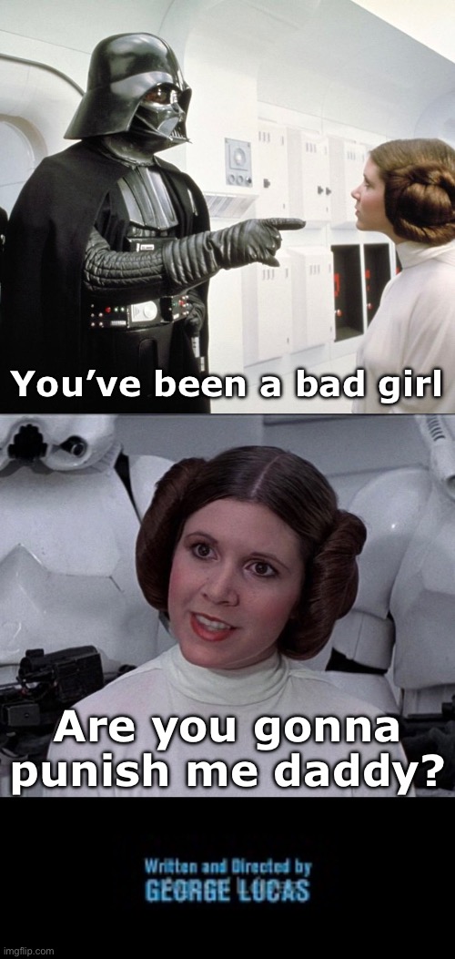 Star Wars Porn | You’ve been a bad girl; Are you gonna punish me daddy? | image tagged in star wars | made w/ Imgflip meme maker