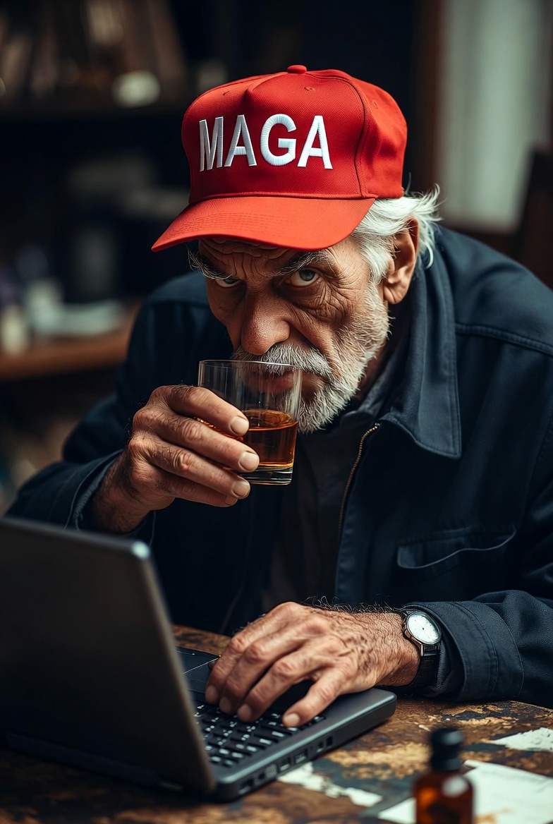 MAGA evil white man hat Trump Blank Meme Template