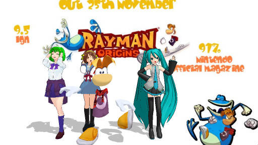 Haruhi and Hatsune with Rayman Blank Meme Template