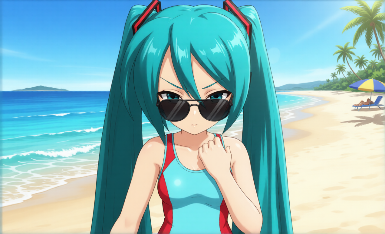 Hatsune Miku is staring at you Blank Meme Template