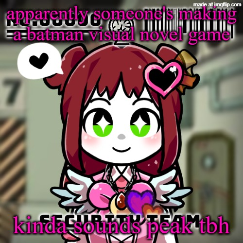 lobotomy corp dragnoc (Queen of hatred E.G.O, up close) | apparently someone's making a batman visual novel game; kinda sounds peak tbh | image tagged in lobotomy corp dragnoc queen of hatred e g o up close | made w/ Imgflip meme maker