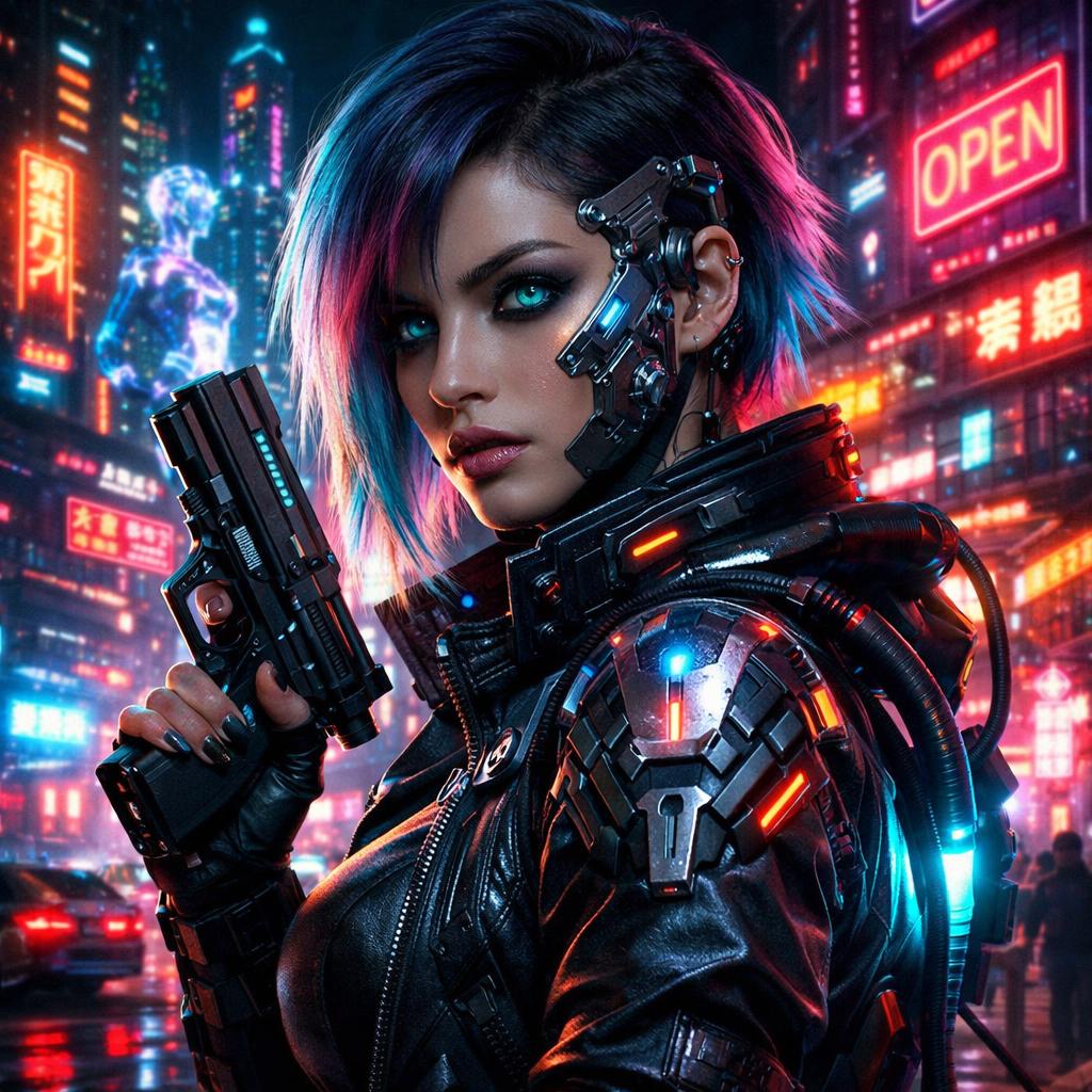 cyber punk Blank Meme Template