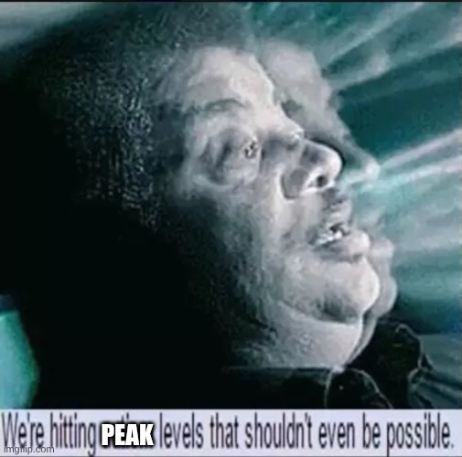 we're hitting autism levels that shouldn't even be possible | PEAK | image tagged in we're hitting autism levels that shouldn't even be possible | made w/ Imgflip meme maker