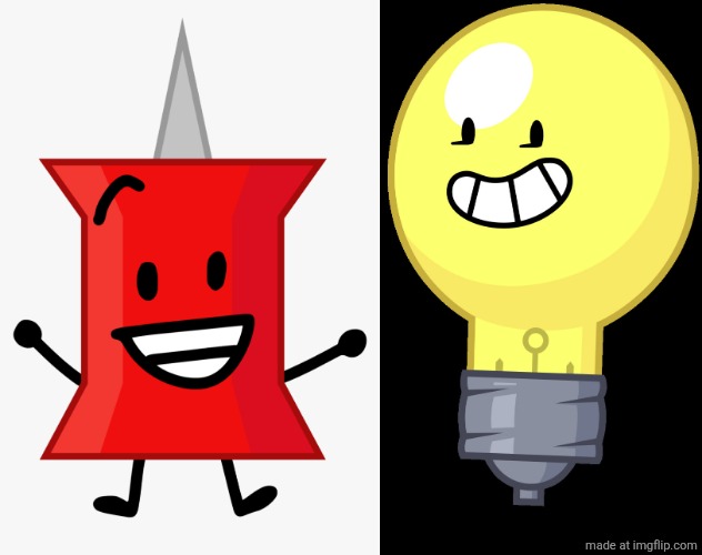 image tagged in pin bfdi,lightbulb | made w/ Imgflip meme maker
