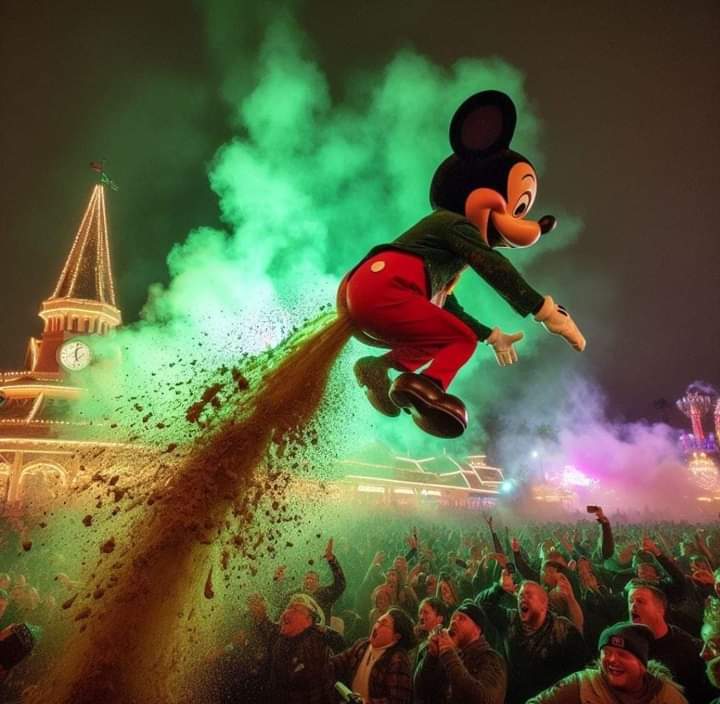 Mickey Mouse spraying shit Blank Meme Template
