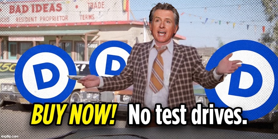 Greasy Gavin Newsom Used Cars 2 Blank Meme Template