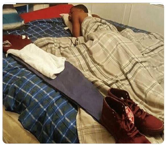 sleeping next to clothes Blank Meme Template