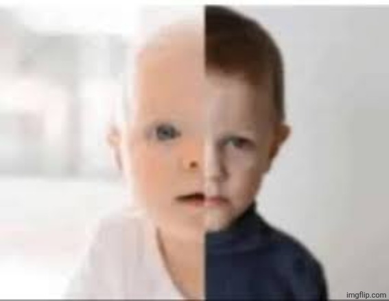 "the Beatles were my childhood" | image tagged in half baby half toddler | made w/ Imgflip meme maker