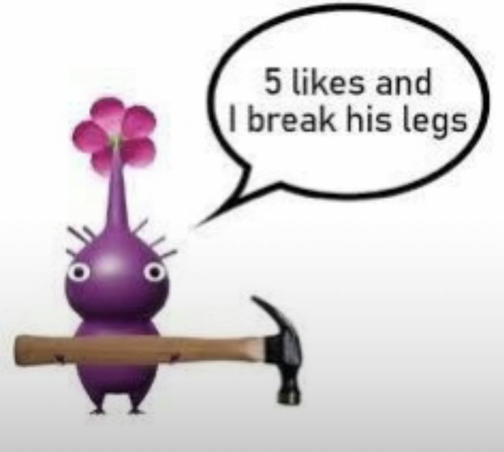 5 likes and I break his legs Blank Meme Template